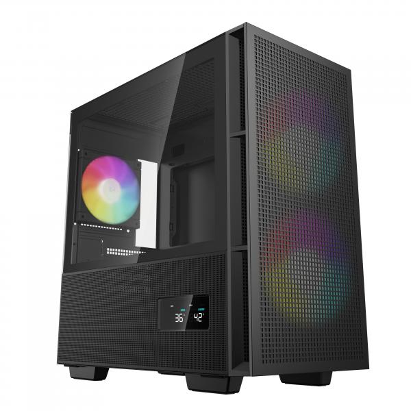 DEEPCOOL CASE MICRO ATX CH360 DIGITAL NERO 2*140+1*120mm ARGB FAN TG [R-CH360-BKAPE3D-G-1]