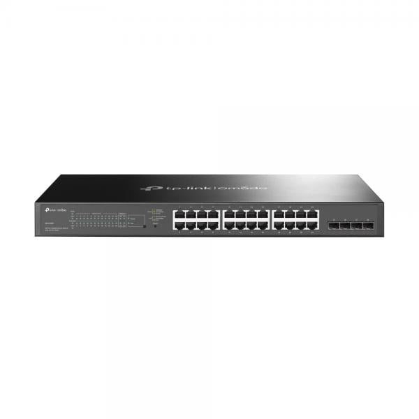 TP-Link - SG2428P - JetStream 28-Port Gigabit Smart Switch with 24-Port PoE+, 24x Gigabit PoE+ Ports, 4x Gigabit SFP Slots, 802.3at/af, 250 W PoE Power, 1U 19-inch Rack-mountable Steel Case, [SG2428P]