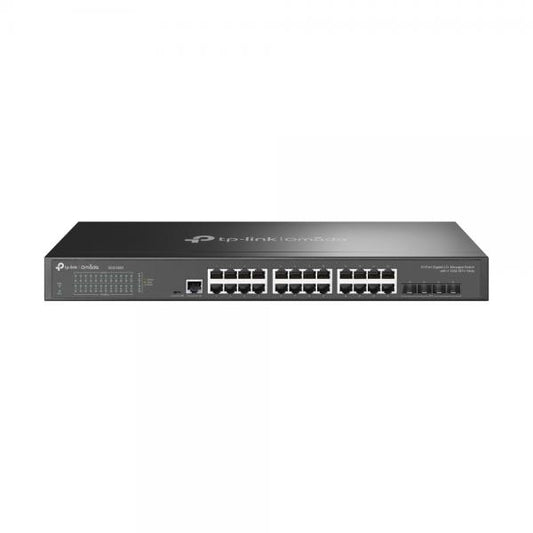 TP-Link - SG3428X - JetStream 24-Port Gigabit L2+ Managed Switch with 4 10GE SFP+ Slots, 24x Gigabit RJ45 Ports, 4? 10G SFP+ Slots, RJ45/Micro-USB Console Port, 1U 19-inch Rack-mountable Ste [SG3428X]