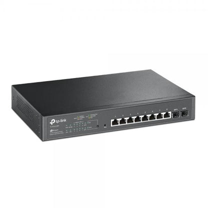 TP-Link - SG2210MP - JetStream 10-Port Gigabit Smart Switch with 8-Port PoE+ , 8x Gigabit PoE+ Ports, 2x Gigabit SFP Slots, 802.3at/af, 150 W PoE Power, 1U 13-inch Rack-mountable Steel Case, [SG2210MP]