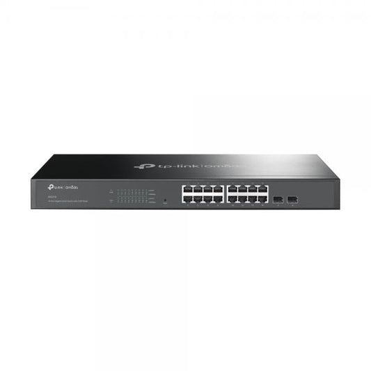 TP-Link - SG2218 - JetStream 16-Port Gigabit Smart Switch with 2 Gigabit SFP Slots, 16x Gigabit RJ45 Ports, 2x Gigabit SFP Slots, 1U 19-inch Rack-mountable Steel Case, Integration with Omada [SG2218]