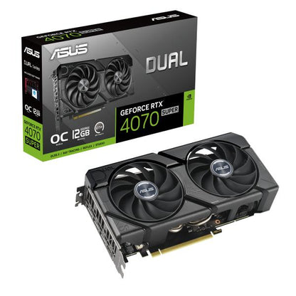 ASUS VGA GEFORCE RTX 4070 SUPER, DUAL-RTX4070S-O12G-EVO, 12GB GDDR6X, 3DP/HDMI, 90YV0KC0-M0NA00 [DUAL-RTX4070S-O12G-E]