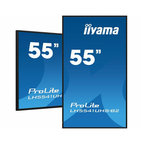 iiyama LH5541UHS-B2 visualizzatore di messaggi Design chiosco 138,7 cm (54.6") LCD 500 cd/m 4K Ultra HD Nero Processore integrato 18/7 [LH5541UHS-B2]