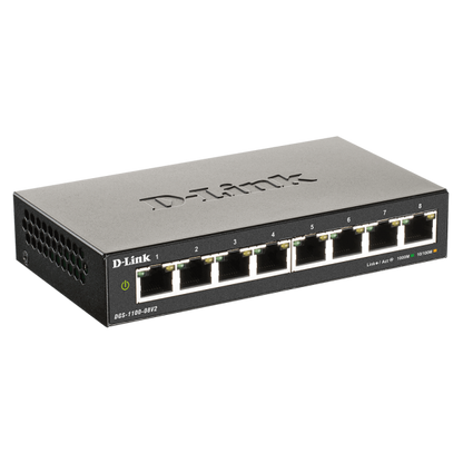 D-Link DGS-1100-08V2 Gestito L2 Gigabit Ethernet (10/100/1000) Nero [DGS-1100-08V2]