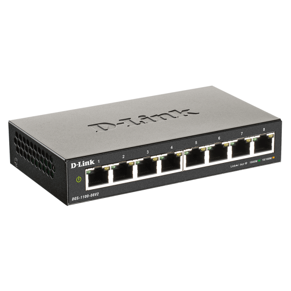 D-Link DGS-1100-08V2 Gestito L2 Gigabit Ethernet (10/100/1000) Nero [DGS-1100-08V2]