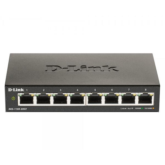 D-Link DGS-1100-08V2 Gestito L2 Gigabit Ethernet (10/100/1000) Nero [DGS-1100-08V2]