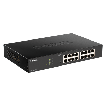 D-LINK SWITCH 16 PORTE GIGABIT SMART MANAGED, FANLESS, 802.1Q VLAN, 802.1p QoS, 11 RACKMOUNT INSTALLATION [DGS-1100-16V2]