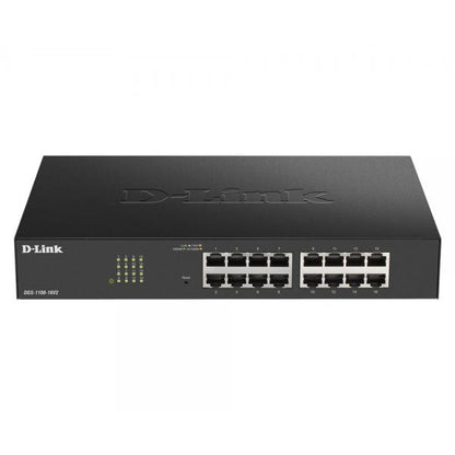 D-LINK SWITCH 16 PORTE GIGABIT SMART MANAGED, FANLESS, 802.1Q VLAN, 802.1p QoS, 11 RACKMOUNT INSTALLATION [DGS-1100-16V2]