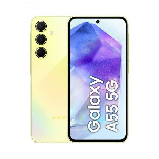 Samsung Galaxy A55 5G Display FHD+ Super AMOLED 6.6, Android 14, 8GB RAM, 128GB, Dual SIM, Batteria 5.000 mAh, Awesome Lemon [SM-A556BZYAEUE]