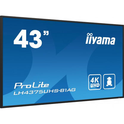 iiyama ProLite Pannello piatto per segnaletica digitale 108 cm (42.5") LCD Wi-Fi 500 cd/m 4K Ultra HD Nero Processore integrato Android 11 24/7 [LH4375UHS-B1AG]