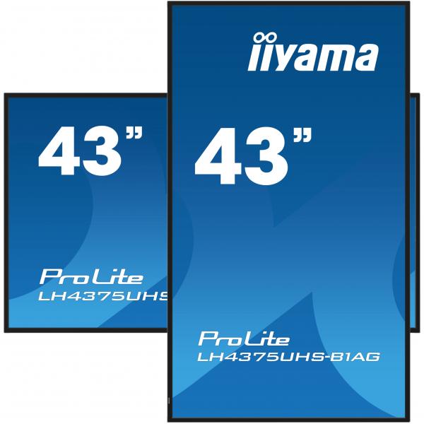 iiyama ProLite Pantalla plana de señalización digital 108 cm (42.5") LCD Wi-Fi 500 cd/m 4K Ultra HD Negro Procesador integrado Android 11 24/7 [LH4375UHS-B1AG] 