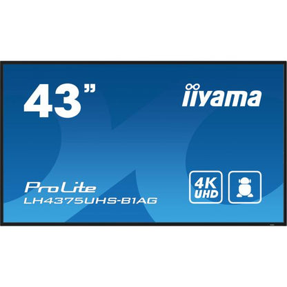 iiyama ProLite Pantalla plana de señalización digital 108 cm (42.5") LCD Wi-Fi 500 cd/m 4K Ultra HD Negro Procesador integrado Android 11 24/7 [LH4375UHS-B1AG] 