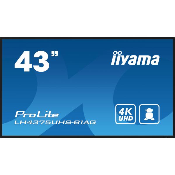 Iiyama ProLite 43 pulgadas - Pantalla de señalización digital profesional 4K Ultra HD - 3840x2160 [LH4375UHS-B1AG] 