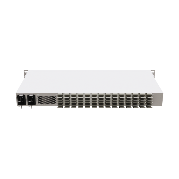 MikroTik, CloudRouterSwitch 326-4C+20G+2Q+RM with QCA9531 650MHz CPU, 128 MB RAM, 98DX8332 switch chip, 20 x 2.5G Eth ports, 4 x combo ports (10G RJ45 or SFP+), 2 x 40G QSFP+ cages, 1 x 100 [CRS326-4C+20G+2Q+RM]