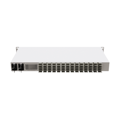 MikroTik, CloudRouterSwitch 326-4C+20G+2Q+RM with QCA9531 650MHz CPU, 128 MB RAM, 98DX8332 switch chip, 20 x 2.5G Eth ports, 4 x combo ports (10G RJ45 or SFP+), 2 x 40G QSFP+ cages, 1 x 100 [CRS326-4C+20G+2Q+RM]