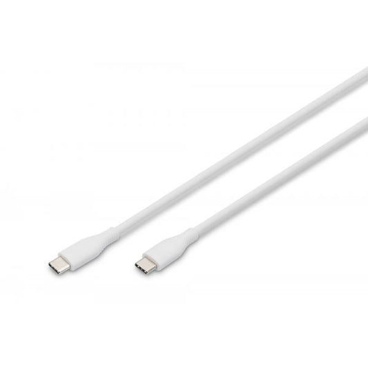 Digitus Silicone Charging cable - USB-C to USB-C - 1m - 60W - White [AK-300341-010-W]