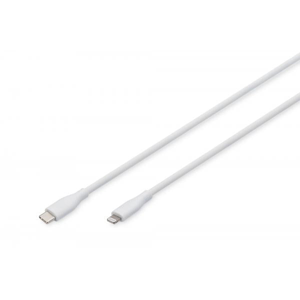 Digitus Silicone Charging cable - USB-C to Lightning - 1m - 60W - White [AK-600110-010-W]