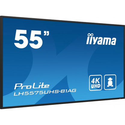 iiyama LH5575UHS-B1AG visualizzatore di messaggi Pannello piatto per segnaletica digitale 138,7 cm (54.6") LCD Wi-Fi 500 cd/m 4K Ultra HD Nero Processore integrato Android 11 24/7 [LH5575UHS-B1AG]