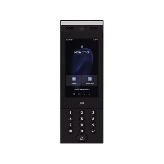 Ubiquiti - UA-Intercom - UniFi indoor/outdoor intercom terminal. Directory and doorbell to request entry. Unlock using an NFC card, UniFi Identity mobile app, PIN code or QR code, Weatherpro [UA-Intercom]