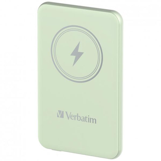 VERBATIM POWER BANK INALÁMBRICO MAGNÉTICO 5000 mAh VERDE [32241] 