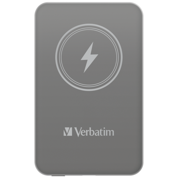 VERBATIM POWER BANK 5000 CARGA MAGNÉTICA INALÁMBRICA, GRIS [32244] 