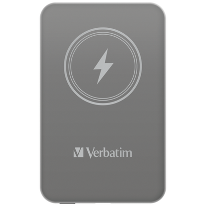 VERBATIM POWER BANK 5000 CARGA MAGNÉTICA INALÁMBRICA, GRIS [32244] 