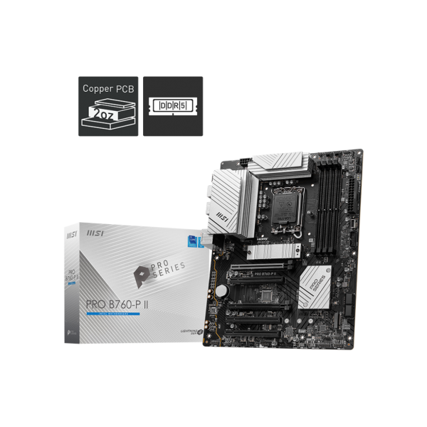 MSI MB PRO B760-P II,B760,LGA1700,4DDR5,5PCI-EX16,2M.2,4SATA3,1USB3.2 GEN2,7USB3.2 GEN1,6USB2.0 [PRO B760-P II]