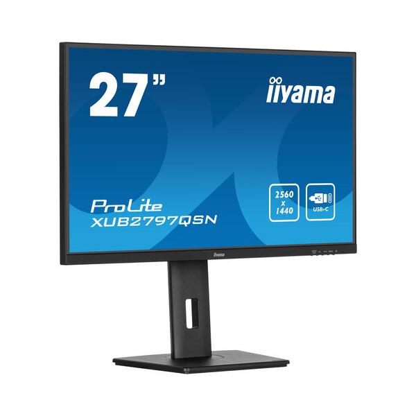 Iiyama ProLite 27 pulgadas - Monitor LED IPS Quad HD - 2560x1440 - Base USB-C - Pivote/HAS/RJ45/USB-C [XUB2797QSN-B1] 