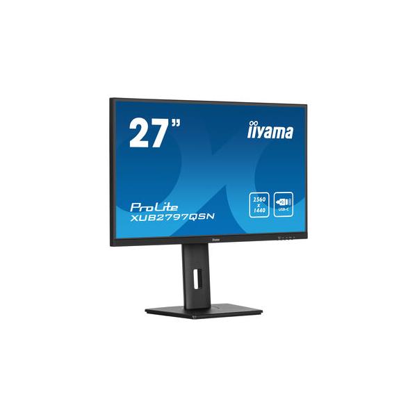 Iiyama ProLite 27 pulgadas - Monitor LED IPS Quad HD - 2560x1440 - Base USB-C - Pivote/HAS/RJ45/USB-C [XUB2797QSN-B1] 