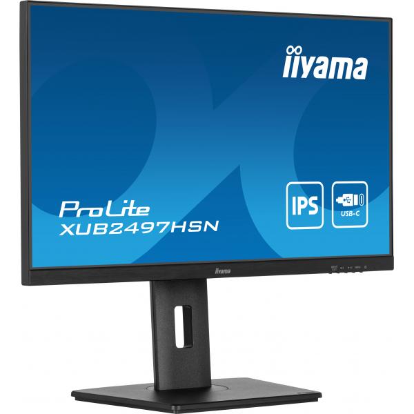 Iiyama ProLite 24 inch - Full HD IPS LED Monitor - 1920x1080 - USB-C Dock - Pivot / HAS / RJ45 / USB-C [XUB2497HSN-B1]