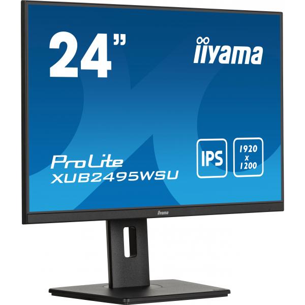 Iiyama ProLite 24 inch - WXUGA IPS LED Monitor - 1920x1200 - Pivot / HAS / USB-C [XUB2495WSU-B7]