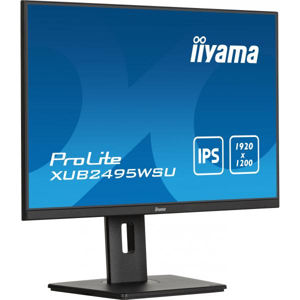 Iiyama ProLite 24 inch - WXUGA IPS LED Monitor - 1920x1200 - Pivot / HAS / USB-C [XUB2495WSU-B7]