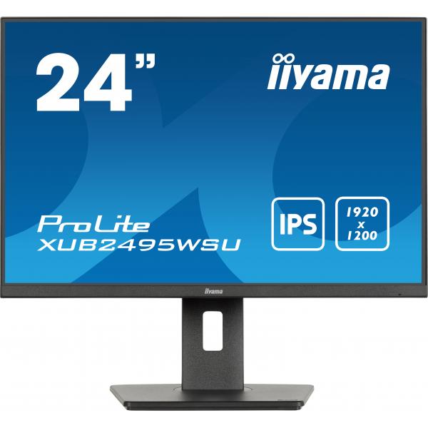 Iiyama ProLite 24 inch - WXUGA IPS LED Monitor - 1920x1200 - Pivot / HAS / USB-C [XUB2495WSU-B7]