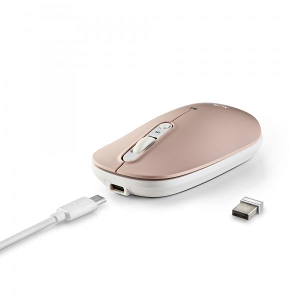 NGS MOUSE WIRELESS MULTI-DISPOSITIVO,CONNES 2,4 GHz + BLUETOOTH5.0 + BLUETOOTH5.0,4PULSANTI+2COPERTU [SHELL-RB]