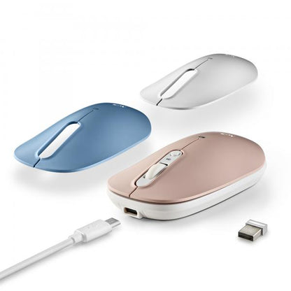 NGS MOUSE WIRELESS MULTI-DISPOSITIVO,CONNES 2,4 GHz + BLUETOOTH5.0 + BLUETOOTH5.0,4PULSANTI+2COPERTU [SHELL-RB]