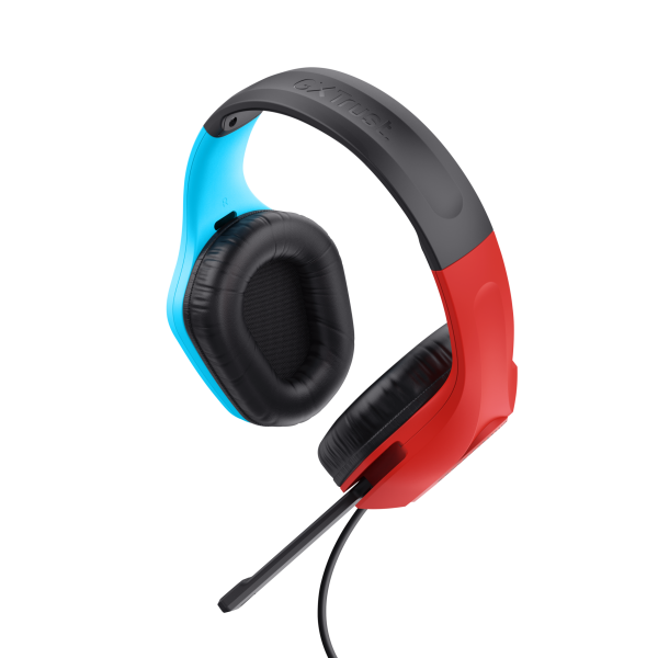 Trust GXT 416S Zirox Wired Headphone Auriculares Gaming Negro, Cian, Rojo [25423]