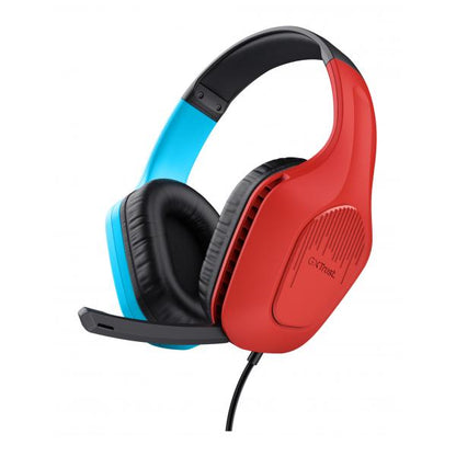 Trust GXT 416S Zirox Wired Headphone Auriculares Gaming Negro, Cian, Rojo [25423]