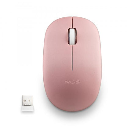 NGS MOUSE WIRELESS 2.4 GHZ,CON ROTELLA, SILENZIOSO, USB NANO, ROSA [FOGPROPINK]