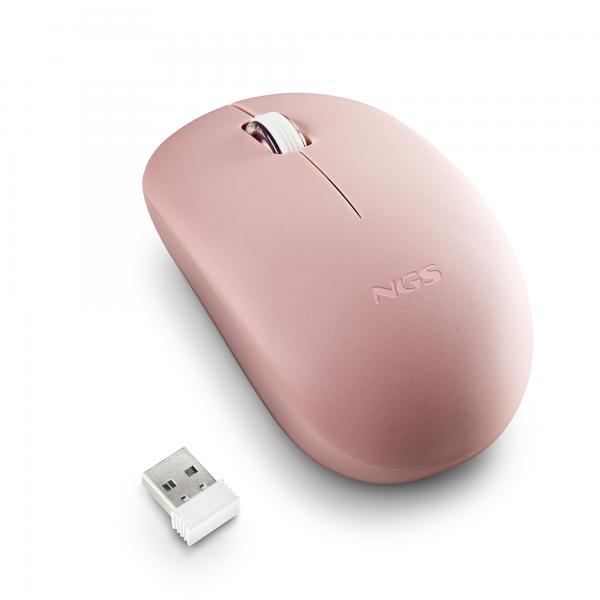 NGS MOUSE WIRELESS 2.4 GHZ,CON ROTELLA, SILENZIOSO, USB NANO, ROSA [FOGPROPINK]