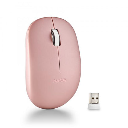 NGS MOUSE WIRELESS 2.4 GHZ,CON ROTELLA, SILENZIOSO, USB NANO, ROSA [FOGPROPINK]