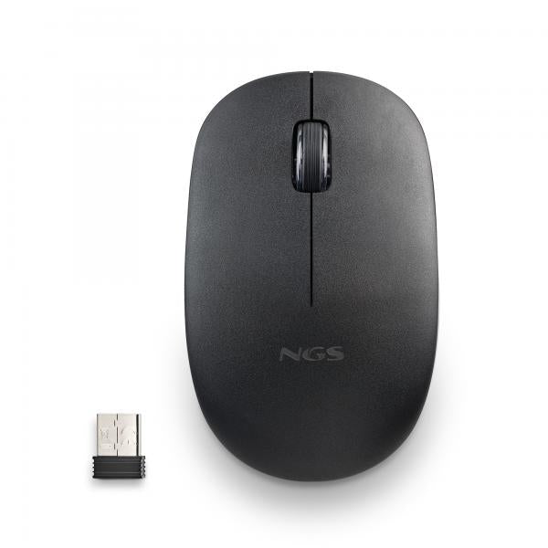 RATÓN INALÁMBRICO NGS 2,4 GHZ, CON RUEDA, SILENCIOSO, USB NANO, NEGRO [FOGPROBLACK]