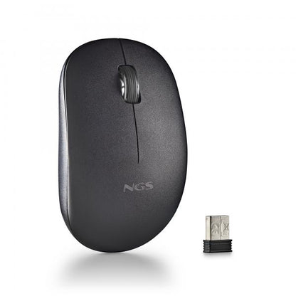 NGS MOUSE WIRELESS 2.4 GHZ,CON ROTELLA, SILENZIOSO, USB NANO, NERO [FOGPROBLACK]