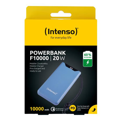 INTENSO POWER BANK F10000, PD, QUALCOMM QUICK CHARGE 3.0, DIGITAL PERCENTAGE DISPLAY, BLUE [7332035]