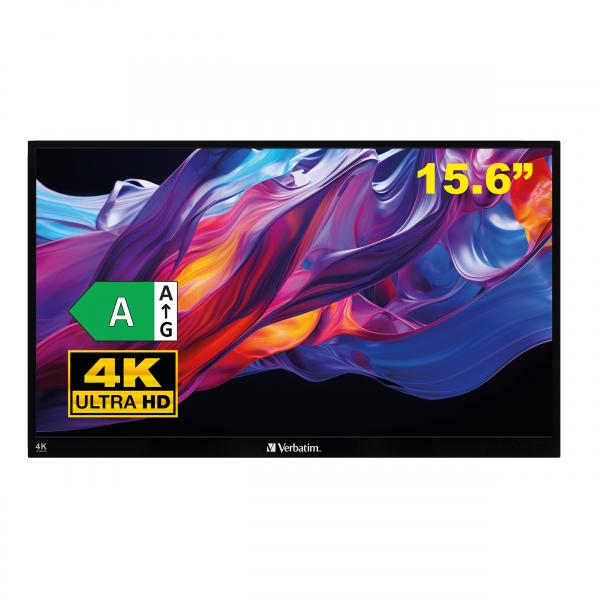 Verbatim 32238 Monitor PC 39,6 cm (15.6") 3840 x 2160 Pixel 4K Ultra HD LCD Touch screen Nero [32238]