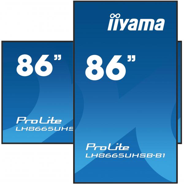 iiyama LH8665UHSB-B1 visualizzatore di messaggi Design chiosco 2,18 m (86") LED Wi-Fi 800 cd/m 4K Ultra HD Nero Processore integrato Android 11 24/7 [LH8665UHSB-B1]