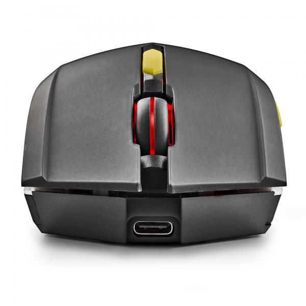 NGS MOUSE GAMING WIRELESS, LUCE LED ARCOBALENO, ERGONOMICO, ULTRALEGGERO, 7 PULSANTI, USB C [GMX200]