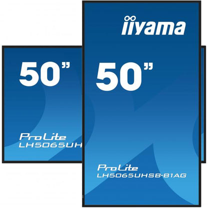 iiyama LH5065UHSB-B1AG Visor de mensajes Pantalla plana de señalización digital 125,7 cm (49.5") LCD Wi-Fi 800 cd/m 4K Ultra HD Negro Procesador incorporado Android 11 24/7 [LH5065UHSB-B1AG] 