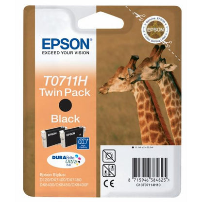 Epson Giraffe Confezione doppia Nero T0711H Inchiostri DURABrite Ultra [C13T07114H10]