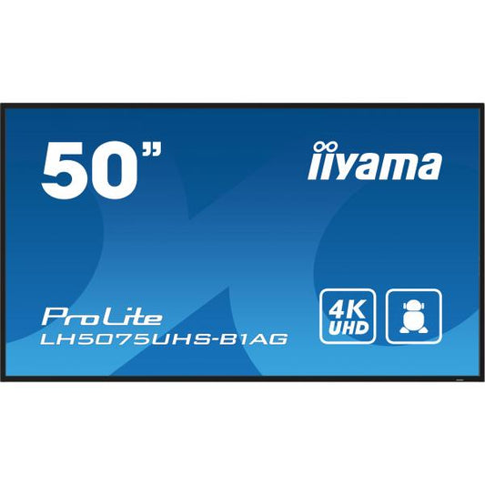 Iiyama ProLite 50 inch - 4K Ultra HD Professional Digital Signage Display - 3840x2160 [LH5075UHS-B1AG]