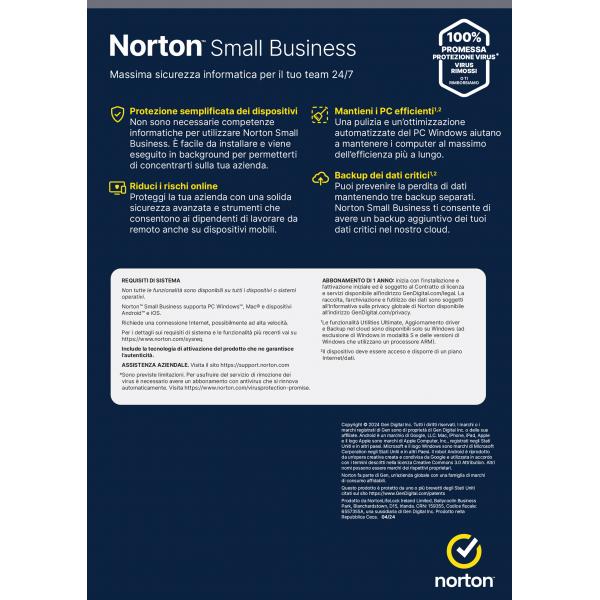 Norton Small Business Antivirus protección para pequeñas empresas y oficinas pequeñas 20 dispositivos Licencia de 1 año [21454845]